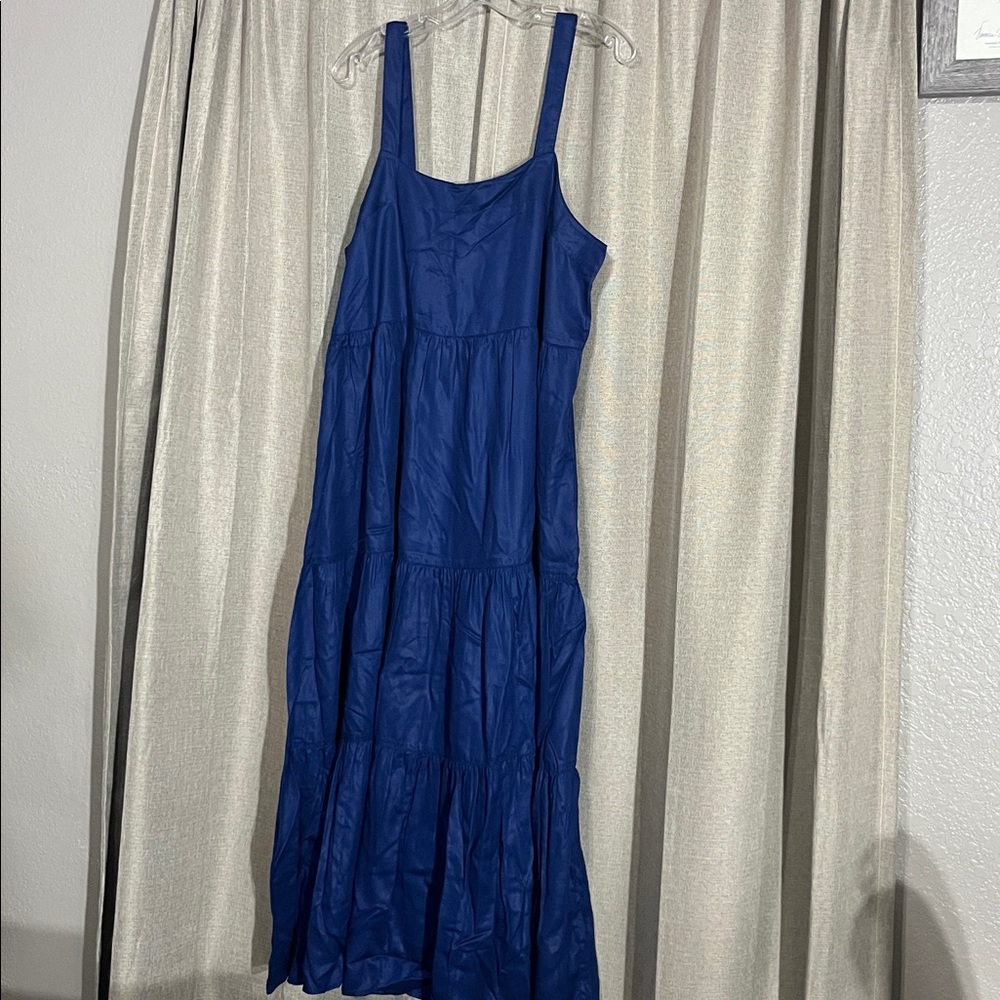 Elegant Blue Tiered Maxi Dress